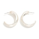 Wholesale hammered Metal Tapered Hoop Earrings D