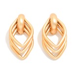 Wholesale layered Metal Diamond Door Knocker Post Drop Earrings L