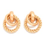 Wholesale twisted Metal Door Knocker Post Drop Earrings L