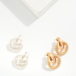 Wholesale twisted Metal Door Knocker Post Drop Earrings L