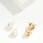 Wholesale knotted Metal Stud Earrings L