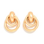 Wholesale metal Layered Metal Hoops Doorknocker Post Drop Earrings L