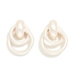Wholesale metal Layered Metal Hoops Doorknocker Post Drop Earrings L
