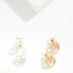 Wholesale metal Layered Metal Hoops Doorknocker Post Drop Earrings L