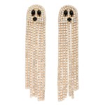 Wholesale long Rhinestone Tassel Ghost Post Drop Earrings L