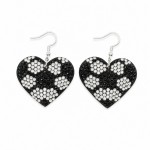 Wholesale soccer Heart Rhinestone Drop Earrings pave crystal hearts styled class