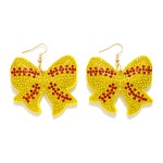 Wholesale rhinestone Puffy Sports Ball Bow Drop Earrings L