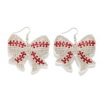 Wholesale rhinestone Puffy Sports Ball Bow Drop Earrings L