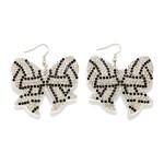 Wholesale rhinestone Puffy Sports Ball Bow Drop Earrings L