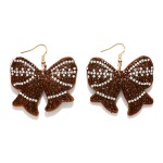 Wholesale rhinestone Puffy Sports Ball Bow Drop Earrings L