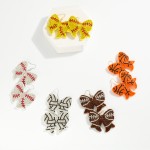 Wholesale rhinestone Puffy Sports Ball Bow Drop Earrings L
