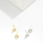 Wholesale cubic Zirconia Teardrop Stud Earrings Gold Dipped L
