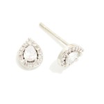 Wholesale cubic Zirconia Teardrop Stud Earrings Gold Dipped L