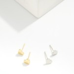 Wholesale metal Heart Stud Earrings Gold Dipped L