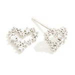 Wholesale cubic Zirconia Heart Stud Earrings Gold Dipped L