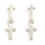 Wholesale linked Metal Crosses Post Drop Earrings Gold Dipped L
