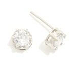Wholesale cubic Zirconia Stud Earrings Gold Dipped L