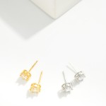 Wholesale cubic Zirconia Stud Earrings Gold Dipped L