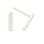 Wholesale cubic Zirconia Bar Stud Earrings Gold Dipped L