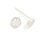 Wholesale pave Cubic Zirconia Circle Stud Earrings Gold Dipped L