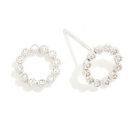 Wholesale cubic Zirconia Hoop Stud Earrings Gold Dipped L