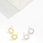 Wholesale cubic Zirconia Hoop Stud Earrings Gold Dipped L