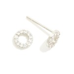 Wholesale cubic Zirconia Hoop Stud Earrings Gold Dipped L