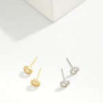 Wholesale cubic Zirconia Hoop Stud Earrings Gold Dipped L