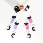 Wholesale polymer Clay Linked BOO Bow Ghost Drop Earrings L