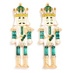 Wholesale enamel Rhinestone Nut Cracker Post Drop Earrings L