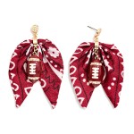 Wholesale bandana Bow Enamel Football Drop Earrings L