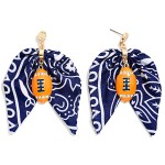 Wholesale bandana Bow Enamel Football Drop Earrings L