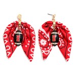 Wholesale bandana Bow Enamel Football Drop Earrings L