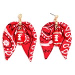 Wholesale bandana Bow Enamel Football Drop Earrings L