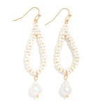 Wholesale seed Bead Beaded Teardrop Earrings Baroque Pearl Detail L