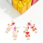 Wholesale enamel Rhinestone Pearl Post Drop Earrings L