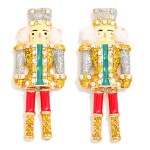 Wholesale glitter Enamel Nut Cracker Post Drop Earrings L