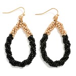 Wholesale two Beaded Twisted Teardrop Drop Earrings L