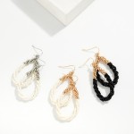 Wholesale two Beaded Twisted Teardrop Drop Earrings L