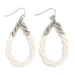Wholesale two Beaded Twisted Teardrop Drop Earrings L