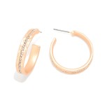 Wholesale hammered Metal Hoops Rhinestone Line Accent D