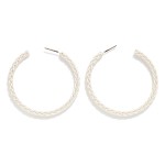 Wholesale braided Open Hoop Earrings slim open front hoop etched woven braid pat