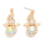 Wholesale crystal Snowman Drop Earrings sparkling snowman built two faceted crys