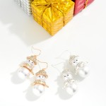 Wholesale pearl Snowman Drop Earrings L