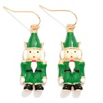 Wholesale enamel Nutcracker Drop Earrings classic toy soldier nutcracker tall ha
