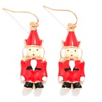 Wholesale enamel Nutcracker Drop Earrings classic toy soldier nutcracker tall ha