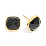 Wholesale faceted Acetate Square Stud Earrings D