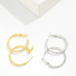 Wholesale rhinestone Studded Hoop Earrings Water Resistant Gold Dipped D