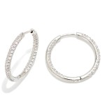 Wholesale pave Rhinestone Inside Out Hoop Earrings Gold Dipped D