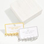 Wholesale huggie Hoop Earring Set three pairs petite hoops graduated styles spar